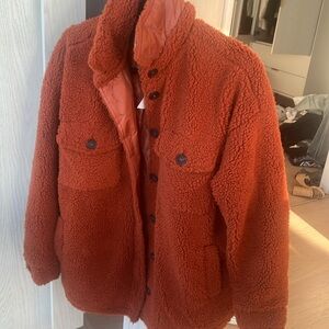 Thread and supply medium Bombay brown(orange) fleece shacket